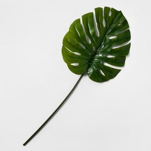 40" Artificial Monstera Leaf Stem Green -Threshold